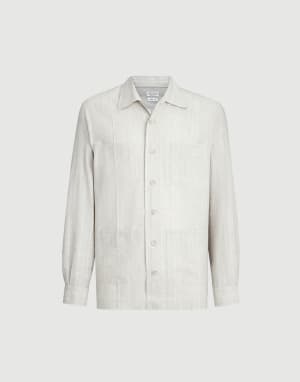 Cotton and linen guayabera Rope Man - Brunello Cucinelli