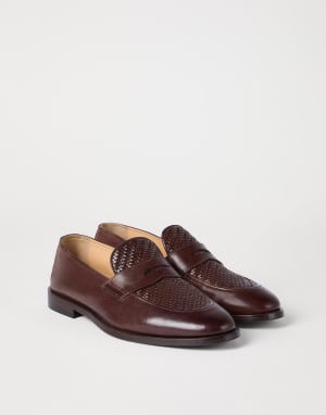 Penny-Loafers aus Kalbsleder Rotbraun Herren - Brunello Cucinelli