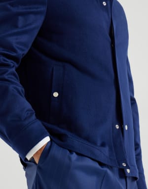 Cashmere flannel outerwear jacket Royale Blue Man - Brunello Cucinelli