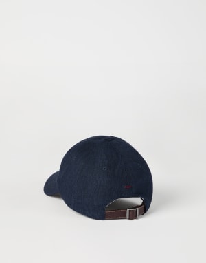 Casquette de baseball en lin délavé Bleu Marine Homme - Brunello Cucinelli