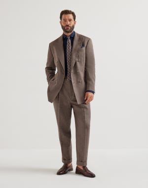 雪佛龙西裝 榛子色 男款 - Brunello Cucinelli