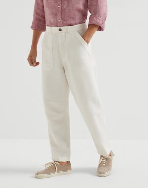 Pantalon en drill Blanc Cassé Homme - Brunello Cucinelli