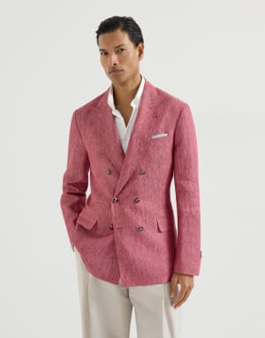 Veste en denim de lin Fraise Homme - Brunello Cucinelli