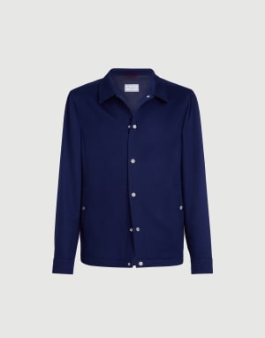 Cashmere flannel outerwear jacket Royale Blue Man - Brunello Cucinelli