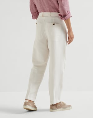 Pantalon en drill Blanc Cassé Homme - Brunello Cucinelli