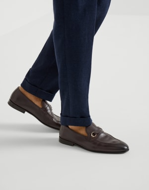 Waxed calfskin loafers Dark Mahogany Man - Brunello Cucinelli