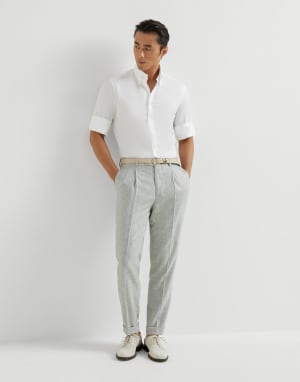 Hose in Prince-of-Wales-Karo Perlgrau Herren - Brunello Cucinelli