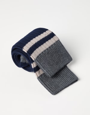 Cotton socks with stripes Navy Blue Man - Brunello Cucinelli