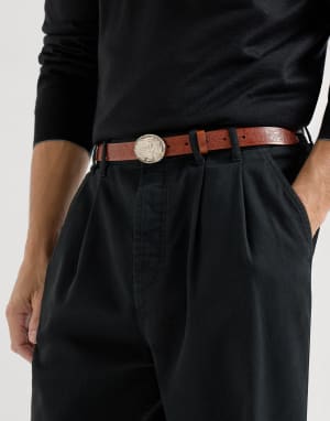 Calfskin belt Mahogany Man - Brunello Cucinelli