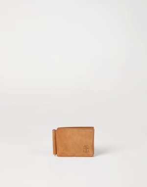 Nubuck wallet Cognac Man - Brunello Cucinelli