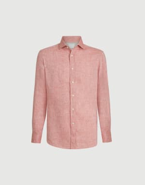 Chemise en lin Abricot Homme - Brunello Cucinelli