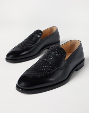 Calfskin penny loafers Black Man - Brunello Cucinelli