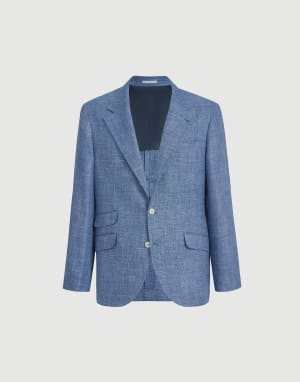 Veste déstructurée en hopsack Denim Homme - Brunello Cucinelli