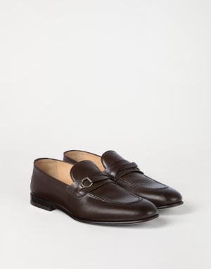 Waxed calfskin loafers Dark Mahogany Man - Brunello Cucinelli