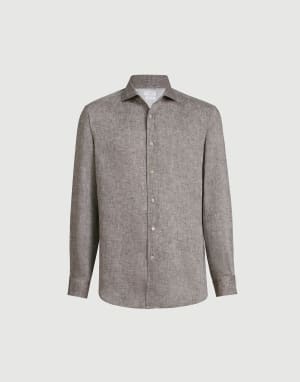Linen shirt Hazelnut Man - Brunello Cucinelli