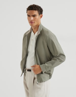 Gabardine outerwear jacket Khaki Man - Brunello Cucinelli