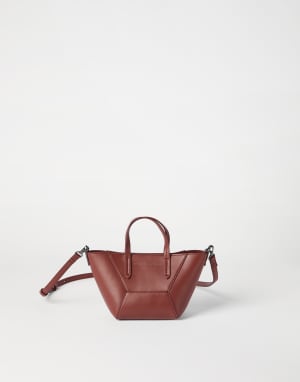 Calfskin mini BC Duo bag Firebrick Woman - Brunello Cucinelli