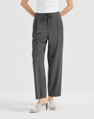 Tailored track trousers Medium Grey Woman - Brunello Cucinelli