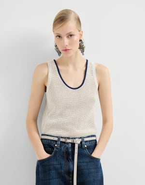 Net knit top Oat Woman - Brunello Cucinelli