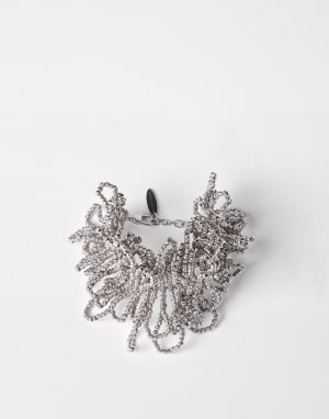 Armband aus Hämatit undSterlingsilber Silber Damen - Brunello Cucinelli