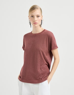 丝绒薄款针织衫 橙色 女款 - Brunello Cucinelli