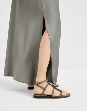 Jupe Fluid Bias-Cut Vert olive Femme - Brunello Cucinelli