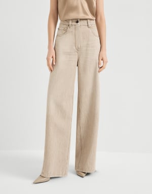 Wide trousers Beige Woman - Brunello Cucinelli