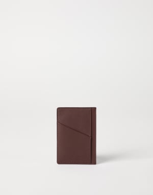 Calfskin card case Brown Man - Brunello Cucinelli