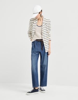 Five-pocket trousers Dark Denim Woman - Brunello Cucinelli