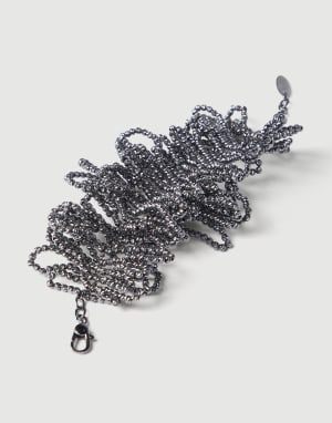 Hematite and Sterling Silver bracelet Lignite Grey Woman - Brunello Cucinelli