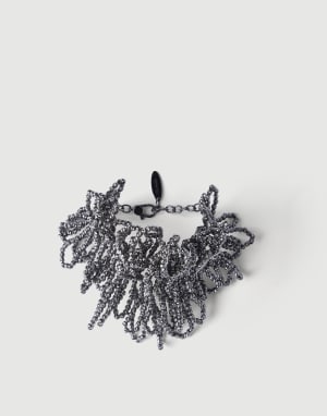 Hematite and Sterling Silver bracelet Lignite Grey Woman - Brunello Cucinelli