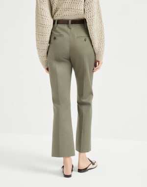 Pantalón Kickflare Cigarette Ver olivo Mujer - Brunello Cucinelli