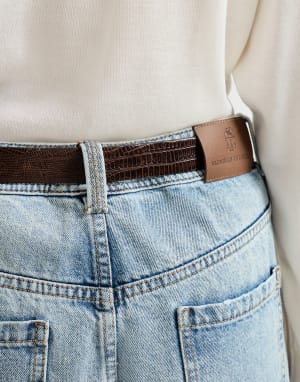 Baggy Tapered-Hose Helles Jeansblau Damen - Brunello Cucinelli