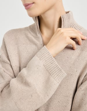 Кардиган Dazzling Stripes Песок пустыни Женщина - Brunello Cucinelli