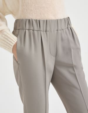 Tailored Jogger trousers Light Grey Woman - Brunello Cucinelli
