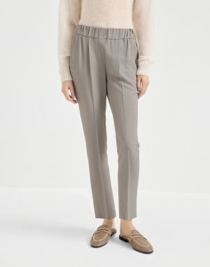Tailored Jogger trousers Light Grey Woman - Brunello Cucinelli