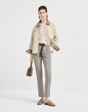 Tailored Jogger trousers Light Grey Woman - Brunello Cucinelli