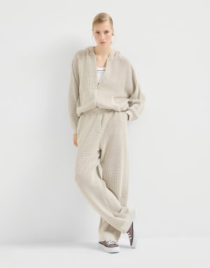 Suede sneakers with monili Brown Woman - Brunello Cucinelli