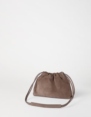 BC Duo pouch bag in suede Brown Woman - Brunello Cucinelli