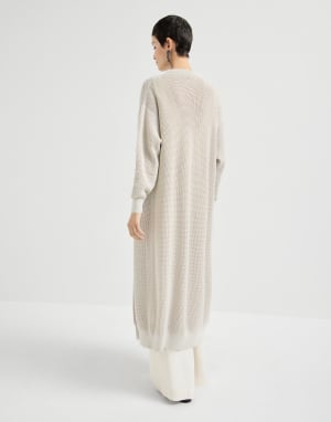 Sparkling net long cardigan Oat Woman - Brunello Cucinelli