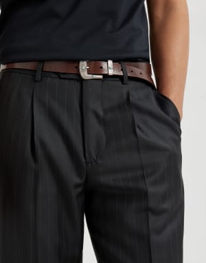 Hose mit Nadelstreifen Schwarz Herren - Brunello Cucinelli