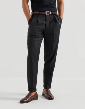 Hose mit Nadelstreifen Schwarz Herren - Brunello Cucinelli