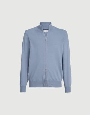 Cashmere cardigan Slate Man - Brunello Cucinelli