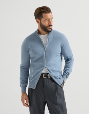 Cashmere cardigan Slate Man - Brunello Cucinelli