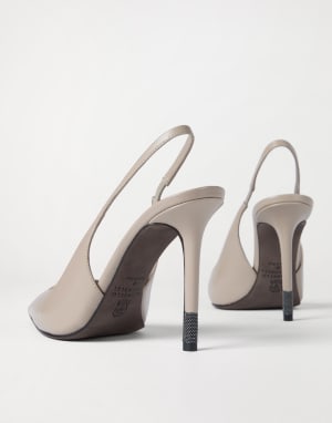 Calfskin slingback heels Grey Woman - Brunello Cucinelli