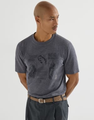 Jersey T-shirt Anthracite Man - Brunello Cucinelli