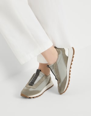 Techno fabric runners Khaki Woman - Brunello Cucinelli