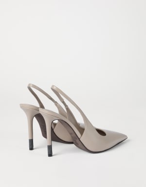 Calfskin slingback heels Grey Woman - Brunello Cucinelli