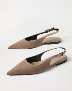 Suede slingback flats Brown Woman - Brunello Cucinelli