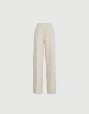 Loose Track trousers Beige Woman - Brunello Cucinelli
